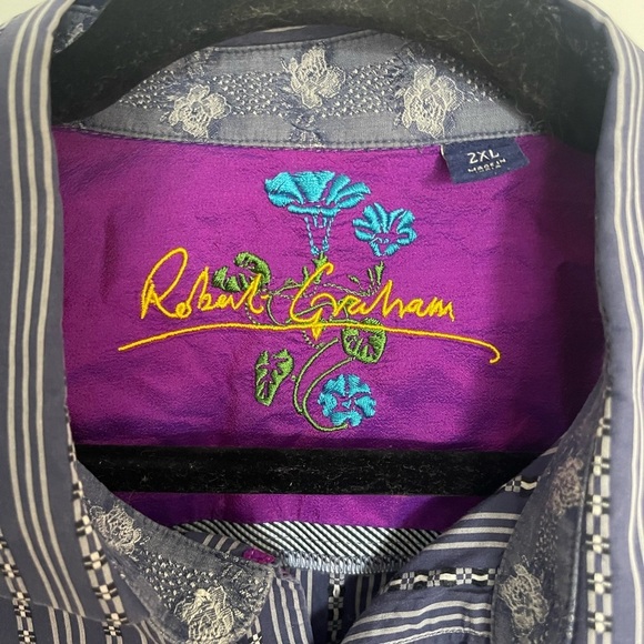 Vintage Robert Graham Long Sleeve Button Down Shirt - Size 2XL - Picture 7 of 10